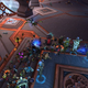 A large group of players protesting Blizzard inside World of Warcraft.